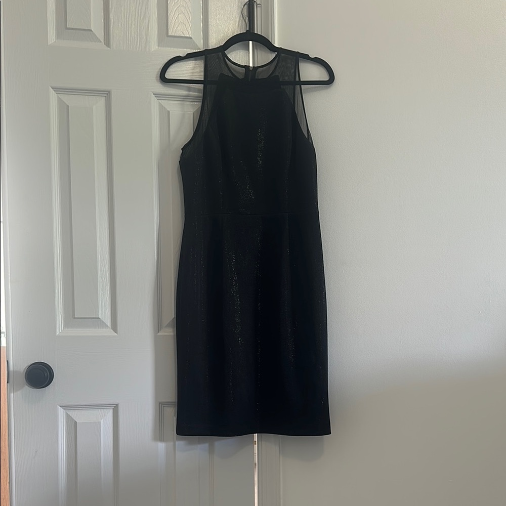 Vera Wang Black Halter Sheath Mini Dress